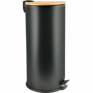 Spirella Pedálový odpadkový koš s bambusovým víkemAdonis 30 l, matná černá kép