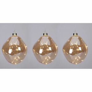 Organic ball karácsonyi LED dísz szett 3 db, arany kép