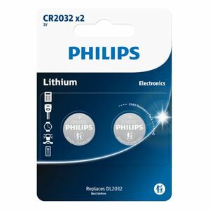 Philips CR2032 3 V lítium gombelem, 2 db kép