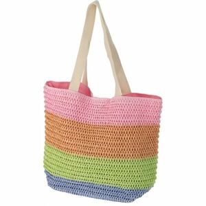 Csíkos strandtáska 47 x 15 x 38 cm, rózsaszín kép