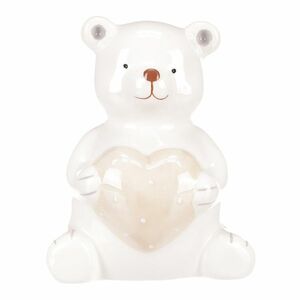 Maci szívvel a kezében karácsonyi dekoráció, 10 cm kép