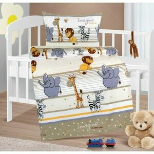 Bellatex Gyerek krepp ágynemő Agáta Safari bézs, 90 x 135 cm, 45 x 60 cm kép