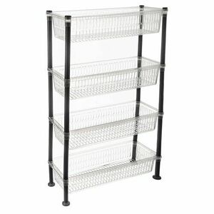 Orion Slim 4 szintes polc, átlátszó fehér kép