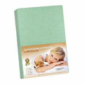 Jersey lepedő elasztánnal, zöld, 200 x 220 cm kép