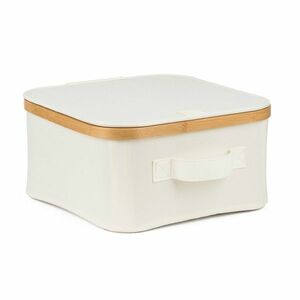 G21 tárolódoboz 30 x 30 x 15 cm, bambusz, fedéllel, bézs kép