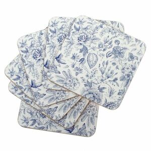 Virágok parafa alátét, kék, 6 dbos szett kép