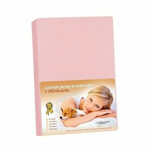 Jersey lepedő elasztánnal, rózsaszín, 180 x 200 cm kép