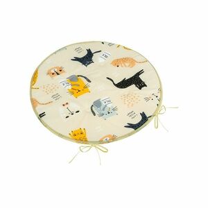 Bellatex Adéla kerek, sima ülőpárna, sárga macska, 40 x 40 cm kép