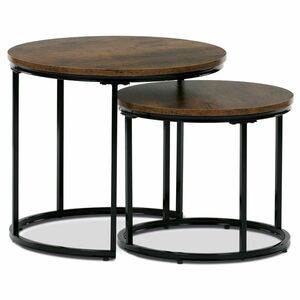 Tárolóasztal-készlet, régi fa, 2 db kép