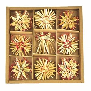 Szalmadísz készlet angyalkákkal, 36 db-os kép