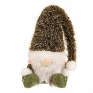 Karácsonyi dekoráció Ülő manó, magasság 20 cm, zöld/fehér, 20 CM kép