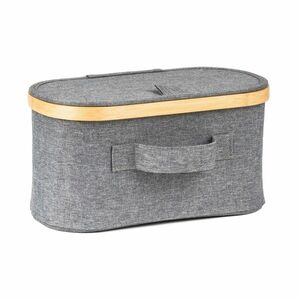 G21 tárolódoboz 30 x 15 x 15 cm, bambuszfedéllel, szürke kép