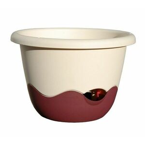 Mareta 25 önöntöző virágtartó, csontszínű +bordó, függesztett, 25 cm átmérőjű kép