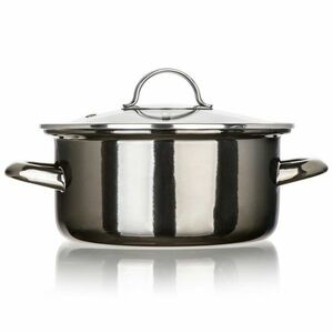 Banquet METALLIC Black 20 cm-es zománcozottserpenyő, 2 l, fedővel, 20 cm kép