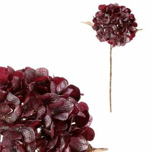 Művirág, vágott hortenzia, piros, aranyozással, 65cm kép