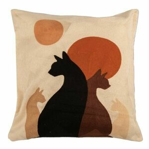 Macskák kötött párnahuzat, 45 x 45 cm kép