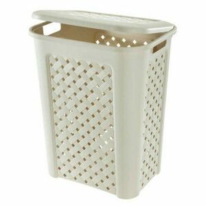 Tontarelli Arianna szennyestartó kosár fedővel, 50 l , krém kép