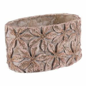 Betonový obal na květináč Flower, ovál , 13 x 21 x12 cm, 21 cm kép