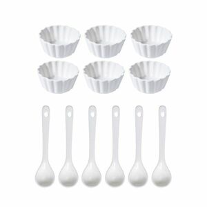 EH Vlnovka szervírozó tálak és kanálkészlet kerek, 12 db kép