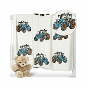 Bellatex Ella Traktor kék gyermek takaró, 100 x150 cm kép