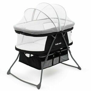 Baby Mix Összecsukható bölcső Dreamy Nest fekete, 92 x 70 x 76 cm kép