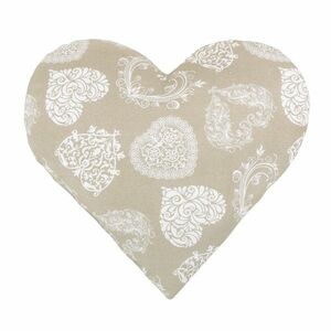 Bellatex Szív csipke formázott párna bézs, 42 x 40 cm kép