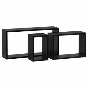 P-009 falipolc, 3 db-os szett, fekete matt kép