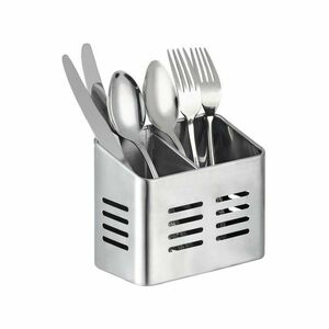 Rozsdamentes acél evőeszköz állvány , 16 x 9 x 13 cm kép