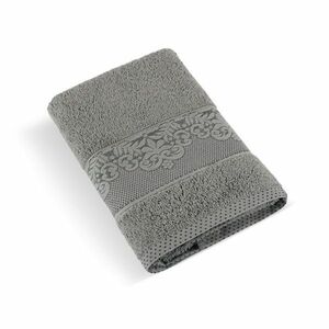 Bellatex Orchidea kollekció sötétszürke frottír fürdőlepedő, 70 x 140 cm, 70 x 140 cm kép