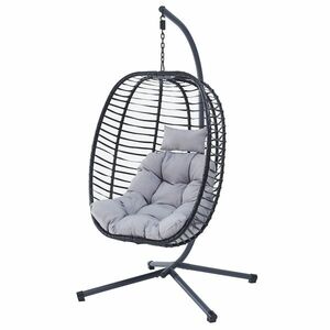Autronic Függőfotel, fém, polirattan, szürke, AZ-V1289 GREY kép