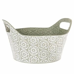 Farisa füles zöld fém virágtartó kaspó, 27 x 15, 5 x 23, 5 cm kép