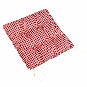 Bellatex Berta Kockák steppelt székpárna piros, 40 x 40 cm kép