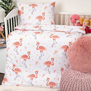 4Home Flamingo pamut ágyneműhuzat kiságyba, 100 x 135 cm, 40 x 60 cm kép