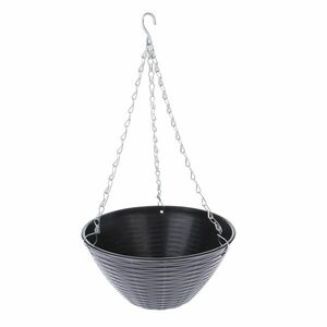 Mimbre felakasztható virágtartó kaspó, szürke, 30 x 15 cm kép