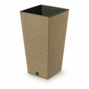 FURU SQUARE ECO WOOD virágtartó 39, 5 cm, barna, betéttel, L kép