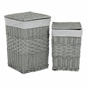 Fonott szennyeskosár készlet Grey Dot 2 db, 2 méretben, 40 x 60 x 40 cm kép