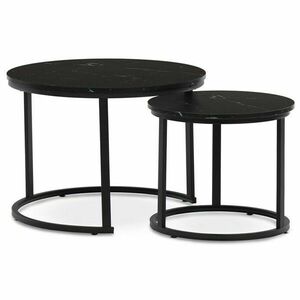 Konferenciaasztalok szett, fekete márvány, 2 db kép