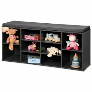 Kesper 15923 Cipősszekrény ülőpárnával, szürke, 103, 5 x 48 x 29, 5 cm kép