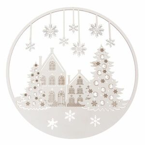 Fa karácsonyi dekoráció falra Hópelyhek, 37 cm kép