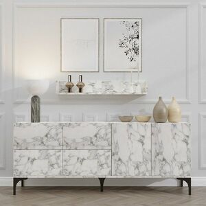 Stella Carrara Marble szekrény polcokkal kép