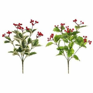 Műfenyőcsokor vörös bogyókkal, 2 db, 34 cm kép