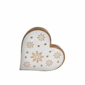 InDecor White karácsonyi szív mangófából, 25 x 4 x 25 cm kép