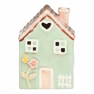 Kerámia házikó LED-del, 10 x 7 x 14 cm, tavasz, sötétzöld kép