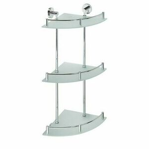 SAPHO XR606 X-Round E üveg polc sarok, hármas, rúddal, 27 x 66 x 27 cm kép