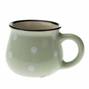 Pöttyös kerámia bögre 75 ml, zöld kép