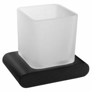 SAPHO RF004/15 Flori fogkefetartó, fekete matt/tejüveg kép