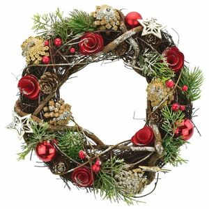 Rosso Karácsonyi rattan koszorú, 30 cm kép