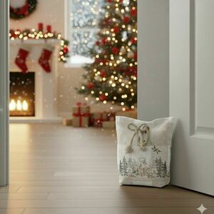 Karácsonyi ajtóütköző Téli nosztalgia, 22 x 23 cm kép