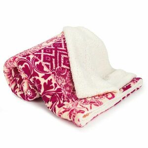 4Home Flowers gyapjú hatású pléd rózsaszínű, 150 x 200 cm kép