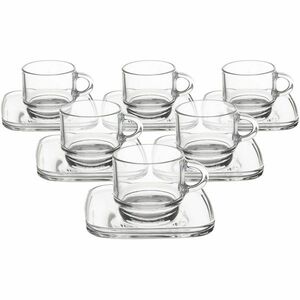 Orion Cozy üvegcsésze szett alátéttel, 6 db, 0, 091ml, 91 ml kép